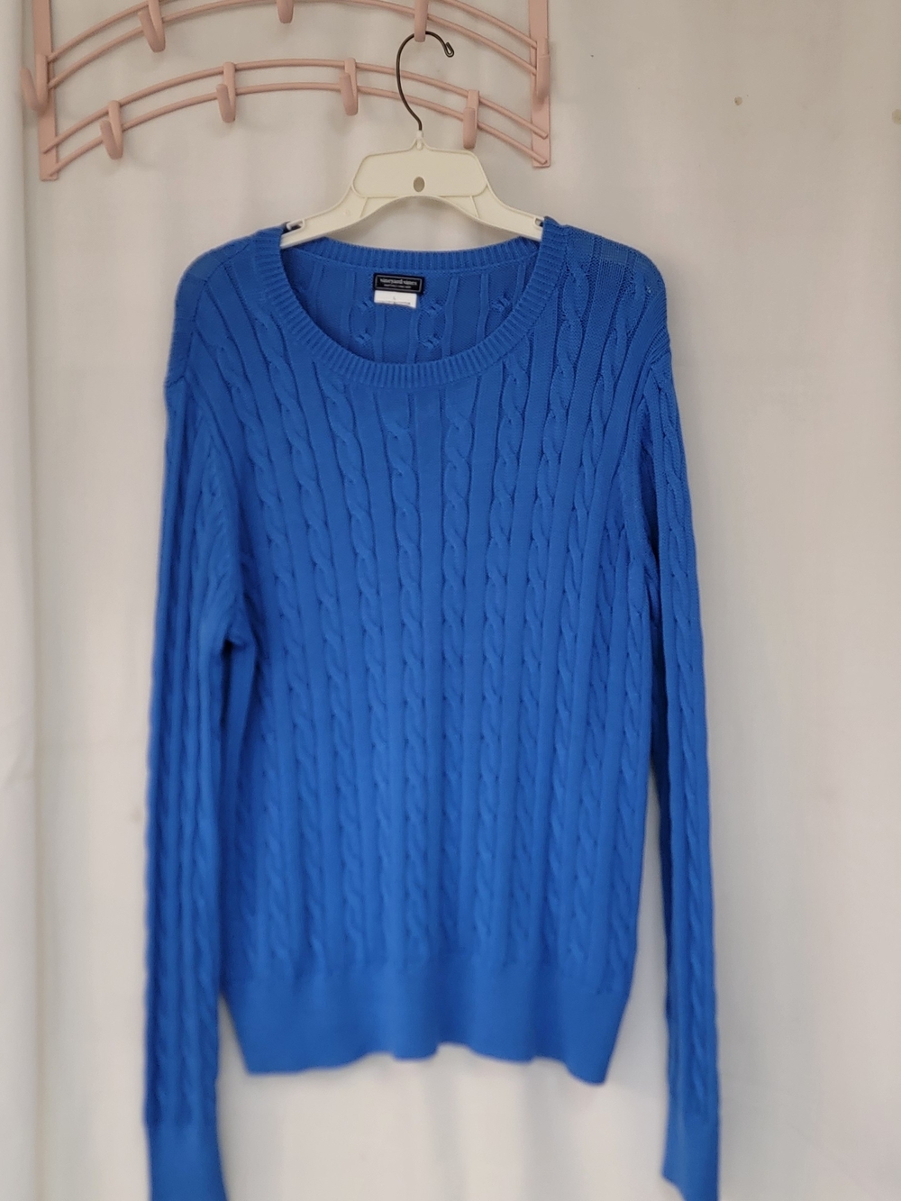 Vineyard Vines Bright Blue Cable-Knit Crewneck Sweater